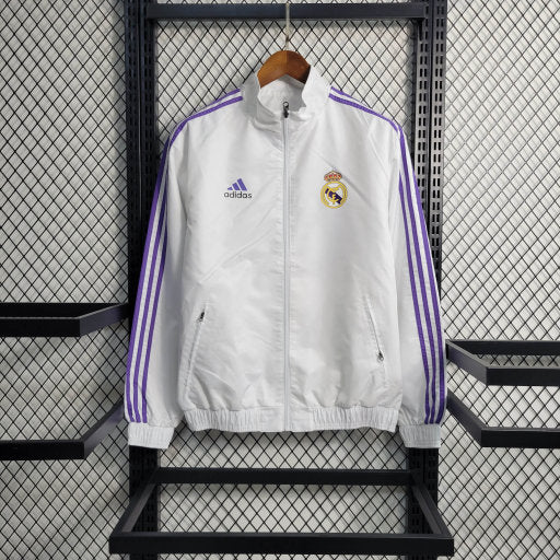 Jaqueta Corta Vento Reversível Real Madrid 23/24 - Branca