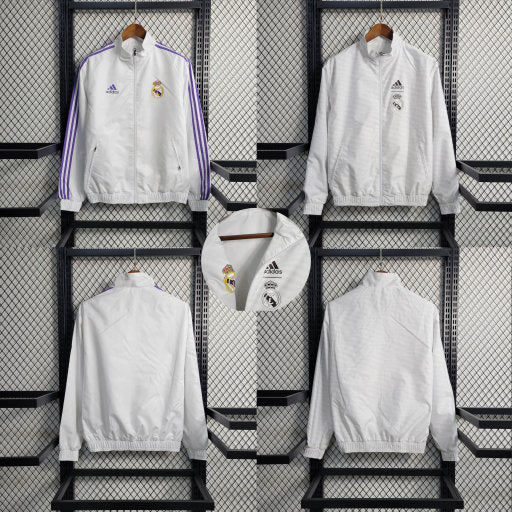 Jaqueta Corta Vento Reversível Real Madrid 23/24 - Branca
