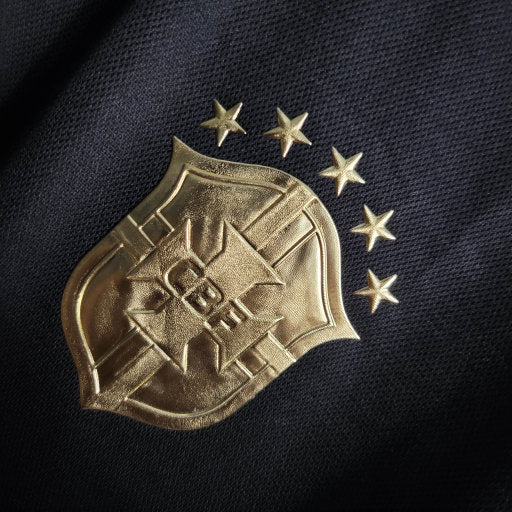 Polo Brasil Black x Gold 22/23 - Nike Masculina