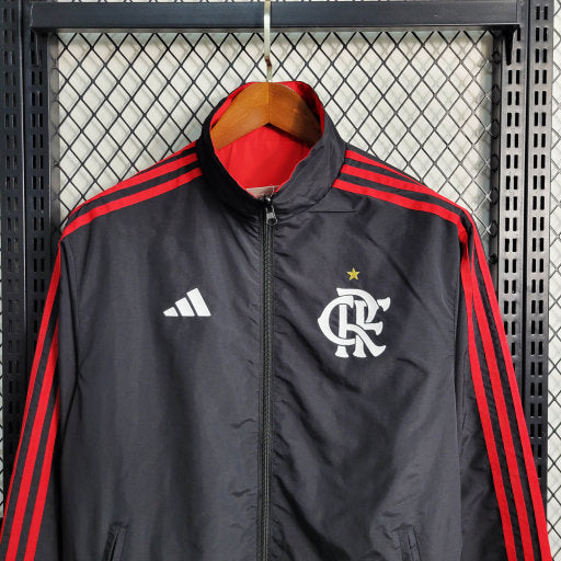 Jaqueta Corta Vento Flamengo Reversível 23/24 - Lançamento - Rubro Negro