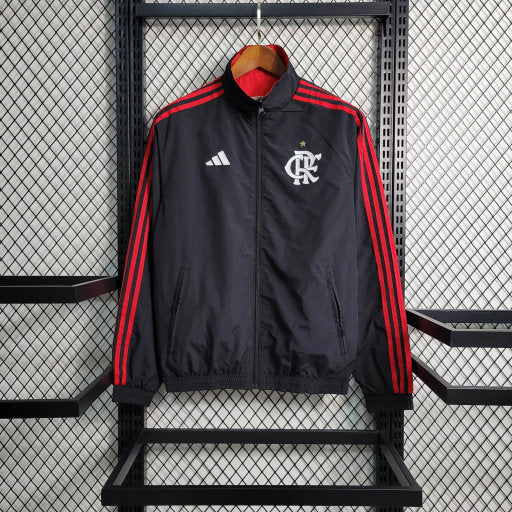 Jaqueta Corta Vento Flamengo Reversível 23/24 - Lançamento - Rubro Negro