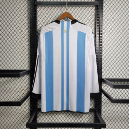 Camisa Argentina Home 23/24 3 Estrelas - Adidas Manga comprida - Versão Torcedor