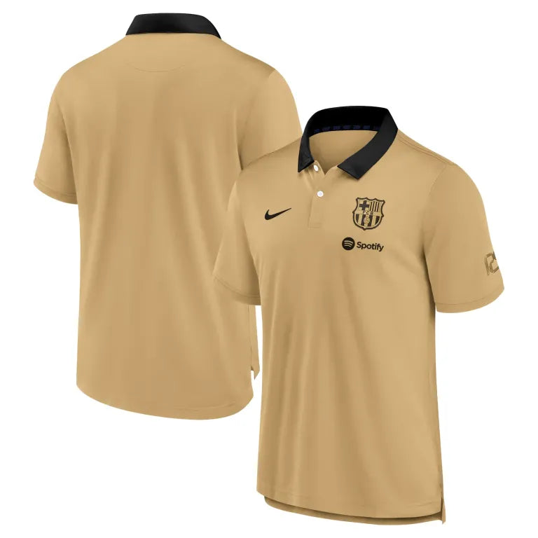 Polo Barcelona Viagem 24/25 Bege - Nike Torcedor - Lançamento